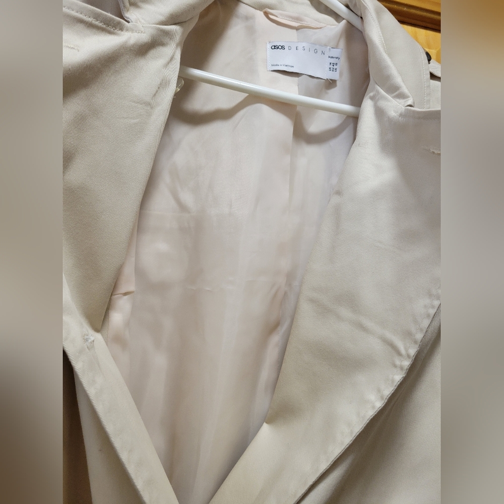 ASOS Maternity Trench Coat Size 10 UK 14 - Picture 3 of 4